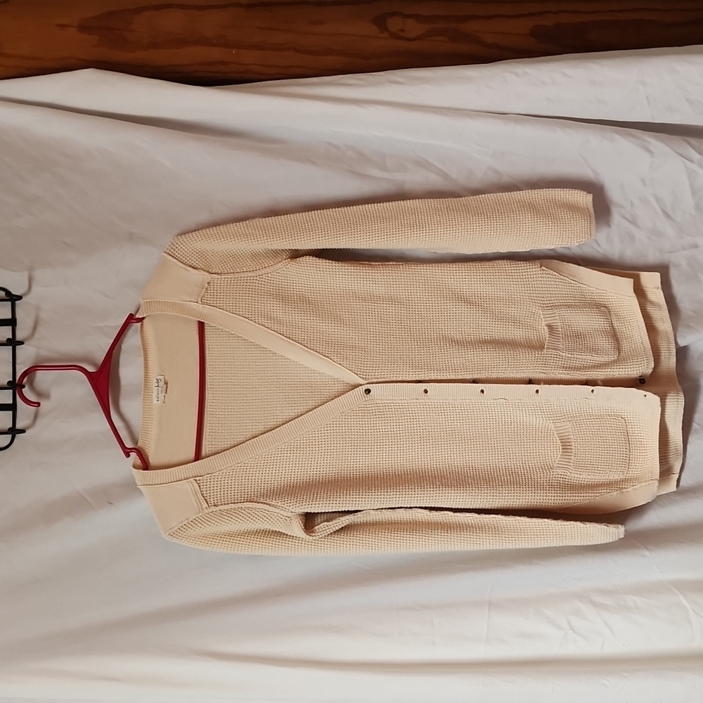 Maison jules Cream Waffle Knit Cardigan